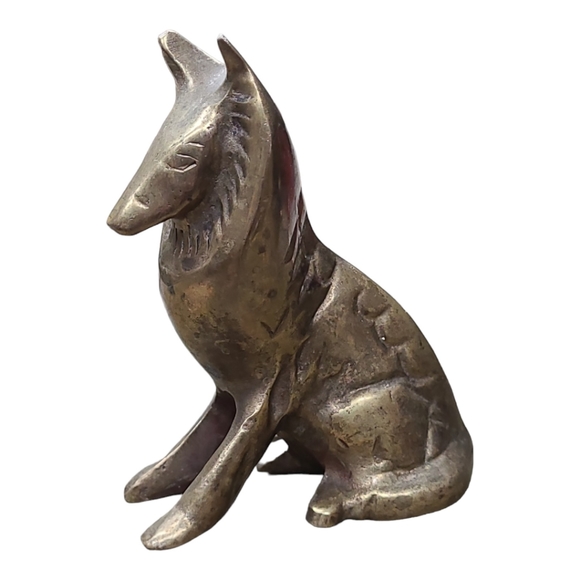 Vintage Solid Brass Collie Dog Figurine - Picture 2 of 12